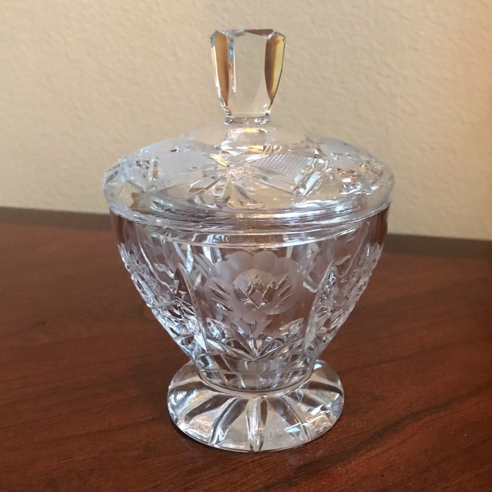 Vintage cut Crystal bowl with lid